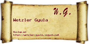 Wetzler Gyula névjegykártya