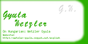 gyula wetzler business card